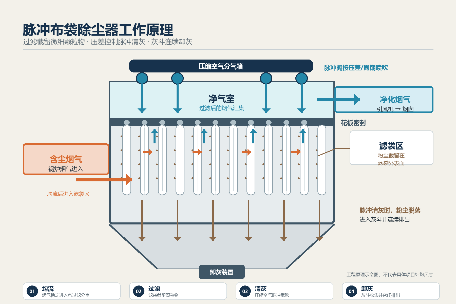 脉冲布袋除尘器工作原理