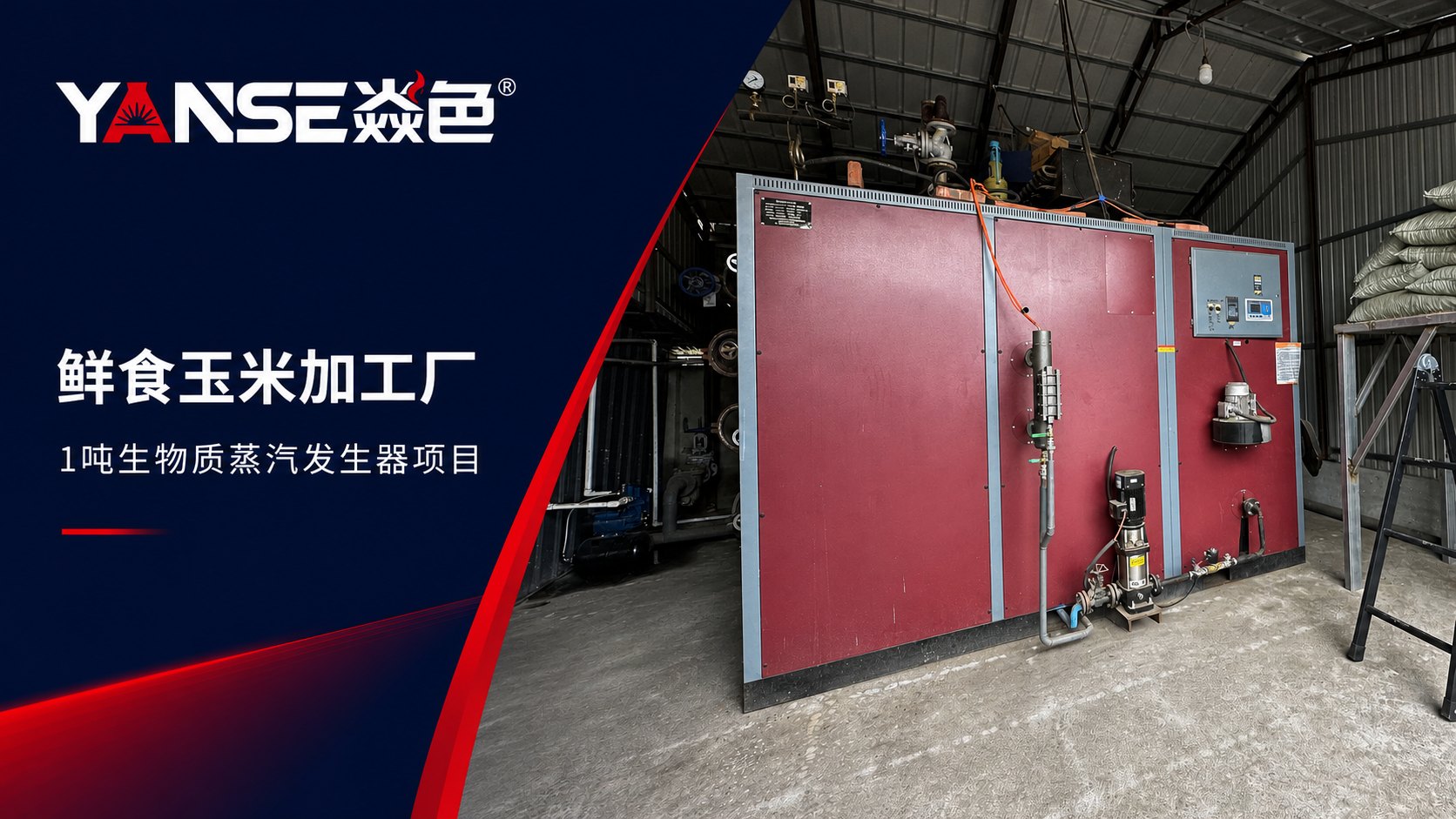 黑龙江某鲜食玉米加工厂1吨生物质蒸汽发生器项目